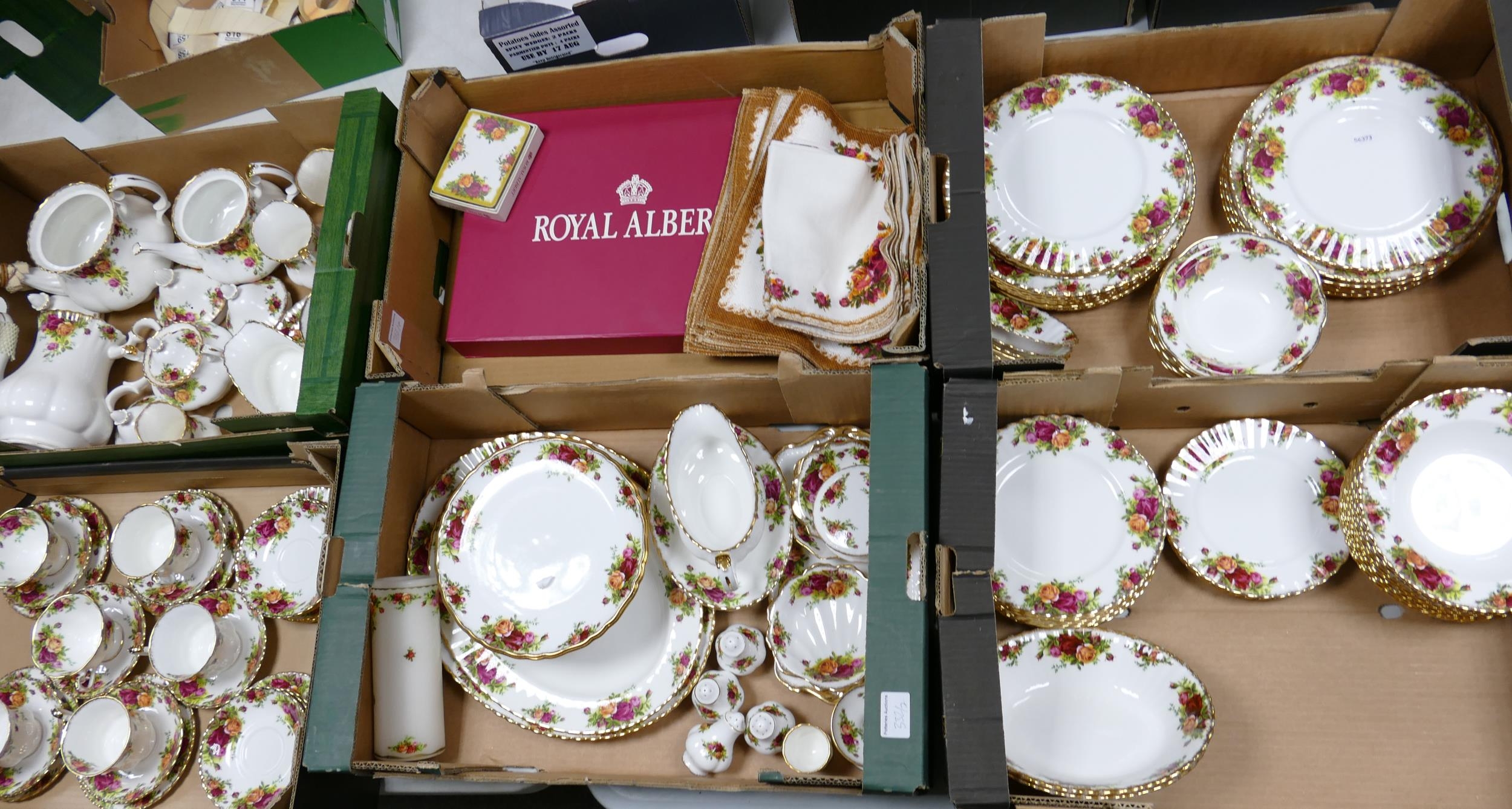 A large collection of Royal Albert Old Country Rose patterned tea & dinnerware including dinner