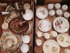 A mixed collection of ceramic items, Ballerina pattern tea ware etc (2 trays).