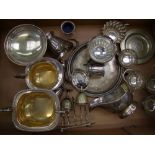Mixed collection of Silver Plated and White Metal items to include Gravy boats, mustard pot,