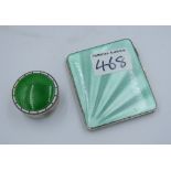 Hallmarked sterling silver and enamel items: cigarette case and pill box, Total Weight - 125.1g
