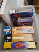 A mixed collection of games Battleship, Jenga etc plus 2 ring binders of PC Know How.