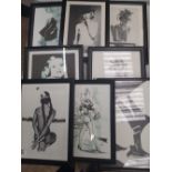 A group of 8 framed prints with An Adult theme