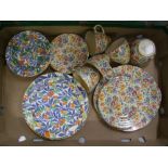 A collection of mid century chintz tea ware items.