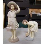Two resin young girl figures. Height of tallest 45cm (2)