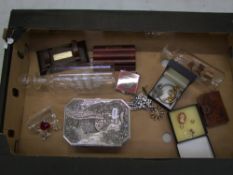 A mixed collection of items to include, cameo set, costume jewellery, ships in a bottle, jewellery