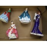 Two Royal Doulton lady figures Janine and Southern Belle (2nds) together with Paragon figure Lady