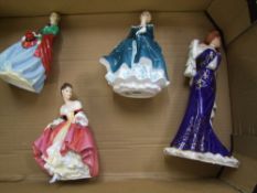 Two Royal Doulton lady figures Janine and Southern Belle (2nds) together with Paragon figure Lady