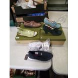 Four pairs of ladies Hotter and 1 pair similar of shoes and sandals . Size 6.5