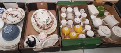A mixed collection of ceramic items including Wedgwood 'Weekday Weekend' bowl, serving platters,
