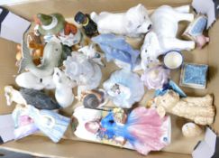 A mixed collection of items to include Royal Doulton & similar figures, ornaments etc