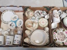 A mixed collection of ceramic items, Wedgwood black jasper ware small vase, Mason's wall plate,
