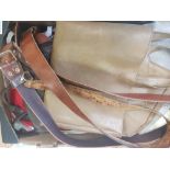 Mixed collection of leather hand bags and belts etc