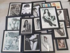 A group of 17 framed prints with An Adult / erotic theme