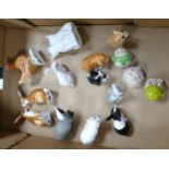 A collection of John Beswick Animal Figures together with 3 Kevin Francis Facepots