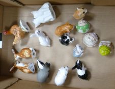 A collection of John Beswick Animal Figures together with 3 Kevin Francis Facepots