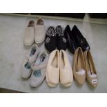 6 pairs of ladies shoes and slippers. Size 7