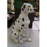 Large ceramic Dalmatian fireside figure. Height 45cm