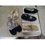 Five pairs of ladies shoes and slippers to include Damart and Coopers. size 6 and 7