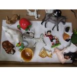 A collection of John Beswick Animal Figures including Cats, Dogs Comic figures & large Ass