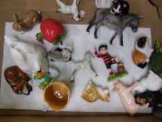 A collection of John Beswick Animal Figures including Cats, Dogs Comic figures & large Ass