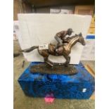 Cold cast race horse and jockey together with Studio Collection by Veronese Design (Brand new in