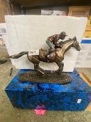 Cold cast race horse and jockey together with Studio Collection by Veronese Design (Brand new in