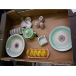 A collection of Shelley Items to include Harmony Drip Ware Lemon Squeezer, Green Banded Cress Dish &