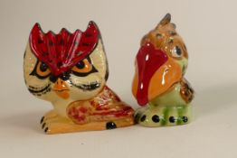 Lorna Bailey pair of tiny birds Hootie the Owl and Wally the Wader