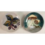 Moorcroft Fairy Rings & Leaf & Berry patterned coaster, each 10.5cm(2)