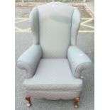 Victorian style wing back upholstered Armchair.