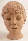 Studio Pottery Bust of Young Boy, height 24cm