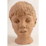 Studio Pottery Bust of Young Boy, height 24cm