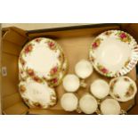 A collection of Royal Albert Old Country Rose pattern tea & dinnerware to include pasta dishes,