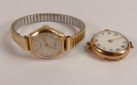 Two 9ct gold ladies wrist watches