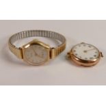 Two 9ct gold ladies wrist watches