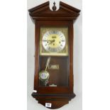 Whitby Branded Mahogany Wall clock, height 71cm, with presentation plaque for Long Service off Royal