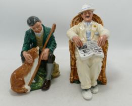 Royal Doulton Character Figures The Master HN2325 & Taking Things Easy HN2680(2)