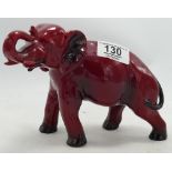 Royal Doulton Flambe Elephant with Trunk in Salute, height 13cm