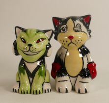 Lorna Bailey pair of cats Ali Boxer and Grouch
