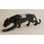 Anita Harris large black panther figure. Height 12cm, length 43cm , gold signed to base