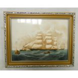 Framed Wedgwood Clipper Ship Plaque Hurricane, frame size 23 x 30cm