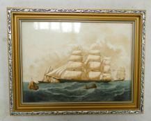 Framed Wedgwood Clipper Ship Plaque Hurricane, frame size 23 x 30cm