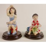 Kevin Francis / Peggy Davies Miniature figures Christmas Morning with cert & Mistletoe with cert,