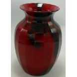 Royal Doulton Flambe Veined Ribbed Vase, height 17cm