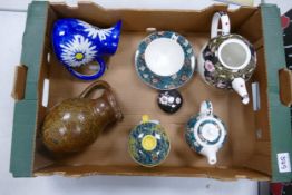 A mixed collection of items to include decorative tea ware, stoneware jug etc