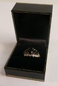 9ct hallmarked sapphire & diamond set cluster ring, weight 4.4g, ring size Q.
