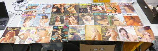 A collection of approx 24 Vintage Gentlemans Glamour Magazines including titles Penthouse, Debonair,