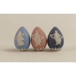 The Small Wedgwood Dancing Hours Egg Pendants, each 2.8cm(3) ref 83