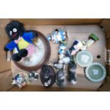 A mixed collection of items to include: Wedgwood jasper ware, Royal Doulton Bunnykins, novelty