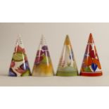 Bradex Clarice Centenary Sugar Sifters in differing patterns, each 10.5cm(4)